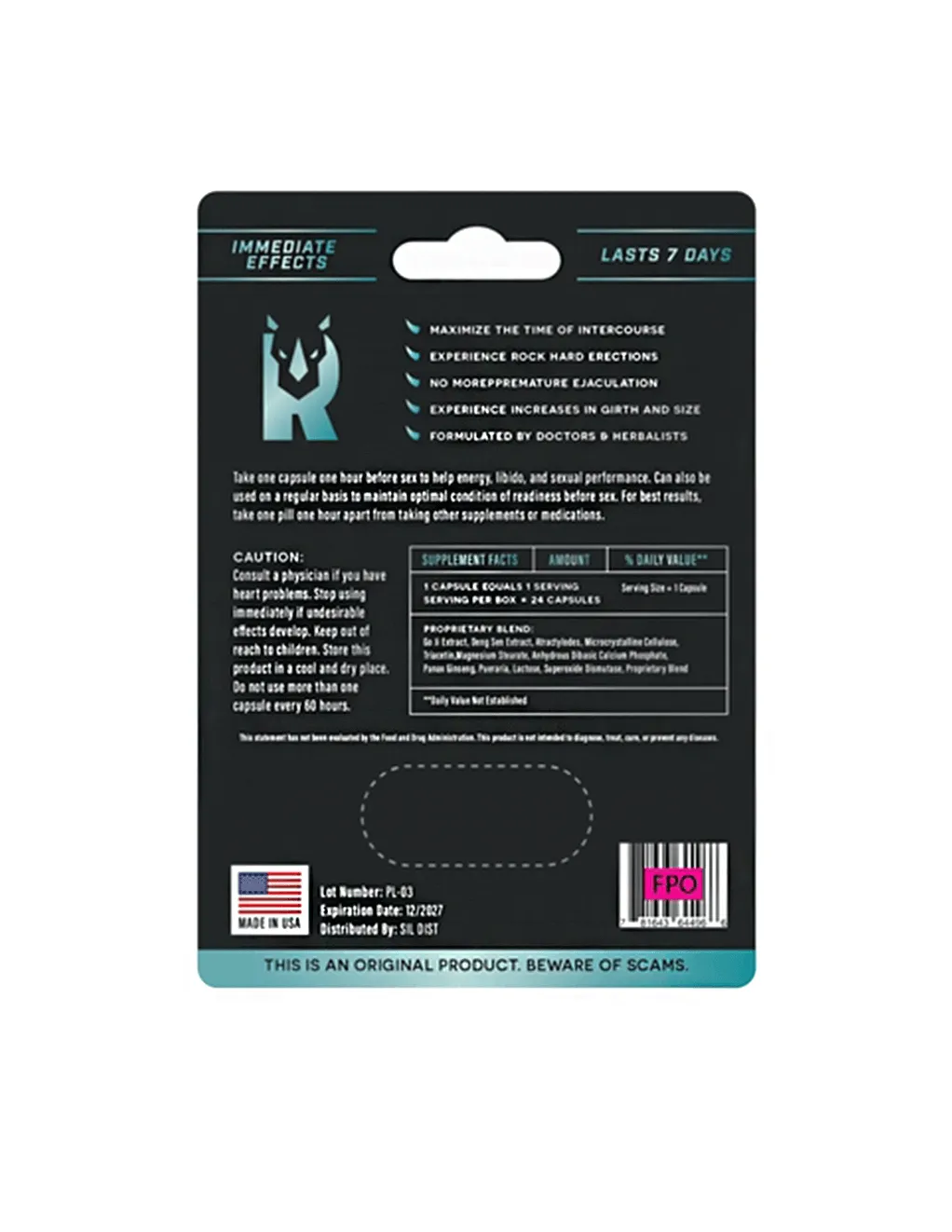 100K Pure Blue Men's Supplement