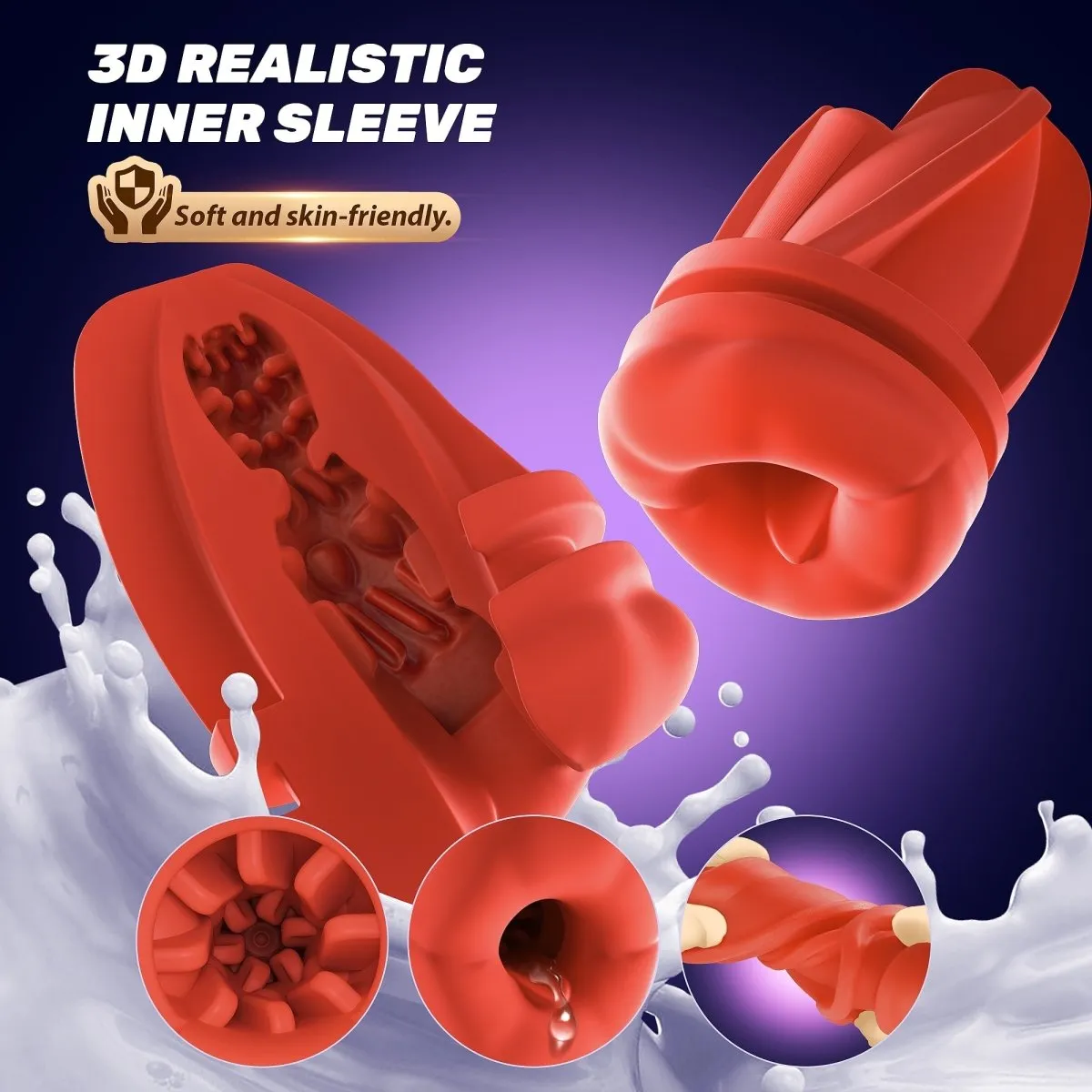 2 in 1 Mouth Vibrator and Men Penis Trainer with App Control