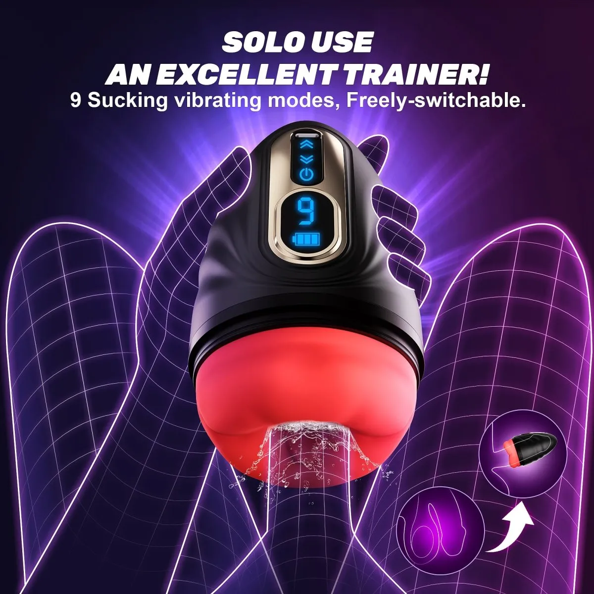 2 in 1 Mouth Vibrator and Men Penis Trainer with App Control