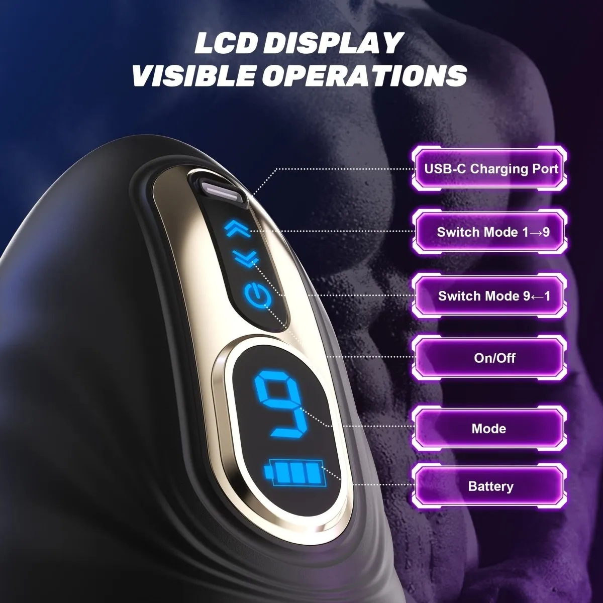 2 in 1 Mouth Vibrator and Men Penis Trainer with App Control