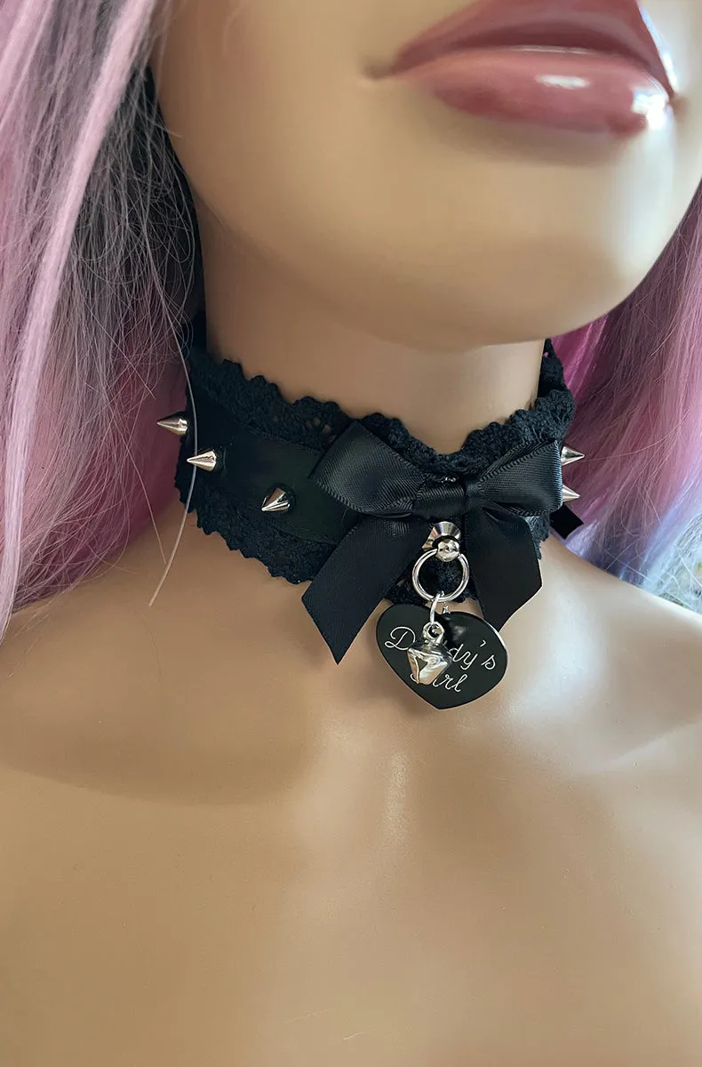 5 Piece Black Crochet BDSM Collar and Leash Set
