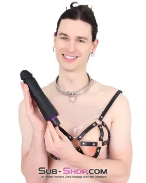 7324M-SIS      Sissy Boy Super-soft 9 Black Silicone Dildo Vibrator