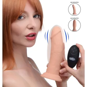 7x Inflatable And Vibrating Remote Control Silicone Dildo