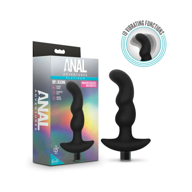 Anal Adventures Tall Silicone Vibrating Prostate Massager