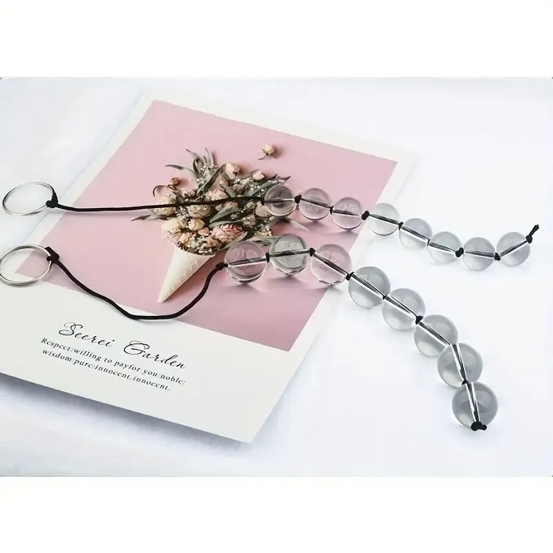Anal Beads Toy Manual Use Transparent Spherical Beads With String Ties