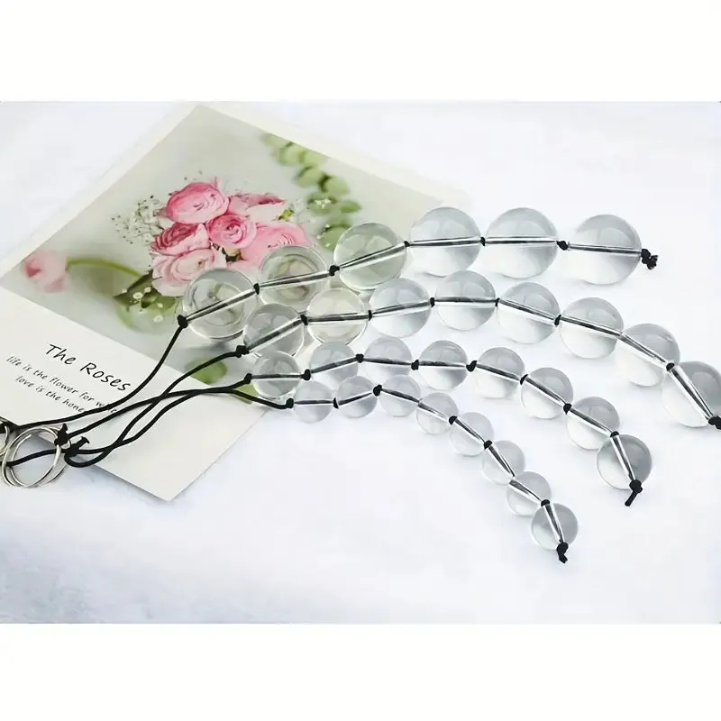 Anal Beads Toy Manual Use Transparent Spherical Beads With String Ties