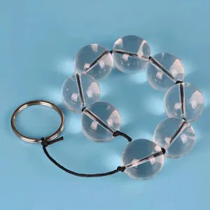 Anal Beads Toy Manual Use Transparent Spherical Beads With String Ties