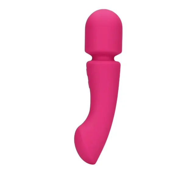 Aparat de masaj LOVELINE Ultra Soft Silicone Double-Sided Wand Vibrator. pentru corp și zone intime. 20 funcții de vibrație. roz