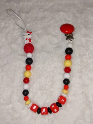 Baby Kitty Cat Silicone Teether Pacifier Clip