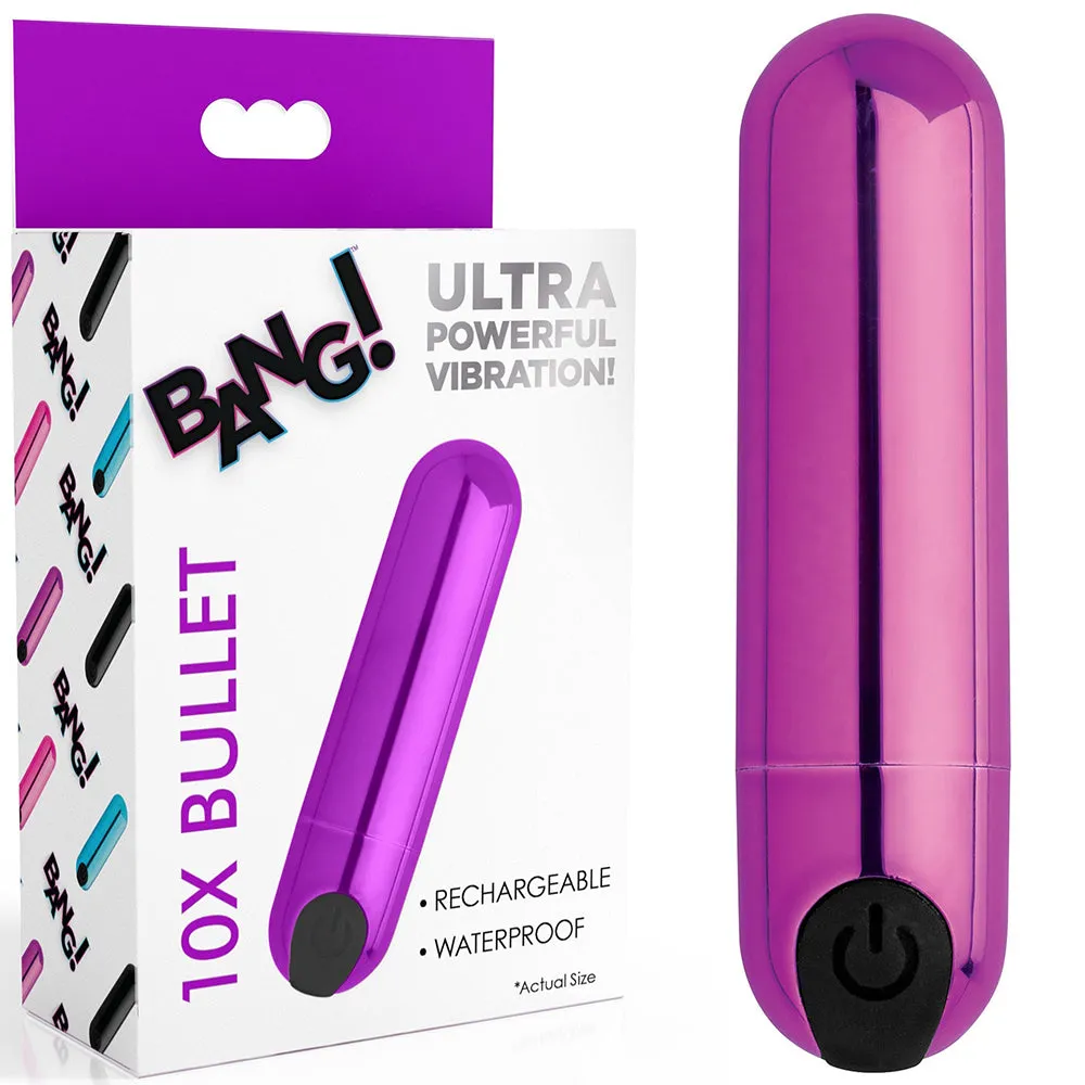 Bang! 10X Vibrating Ultra Bullet POWERFUL Vibrator Rechargeable Sex Toy Purple