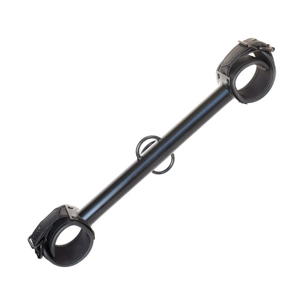 Big Barrel Wrist Spreader Bar 12 w/ Cuffs. Black