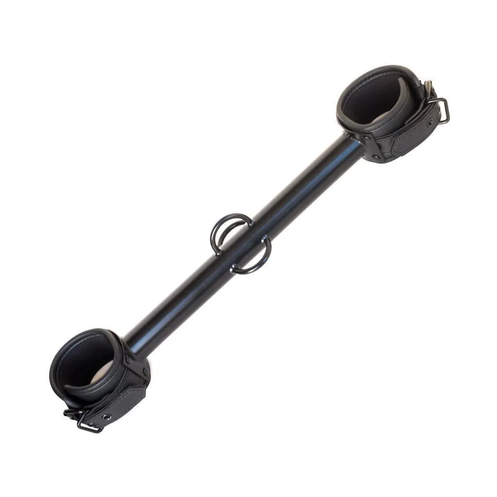 Big Barrel Wrist Spreader Bar 12 w/ Cuffs. Black