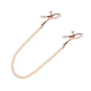 Bound Pearl Nipple Clamps. Rose Gold