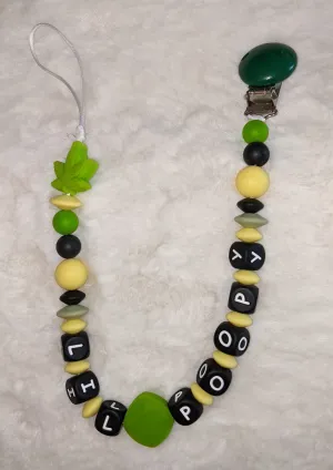 Cannabis Lil Poopy Silicone Teether Pacifier Clip