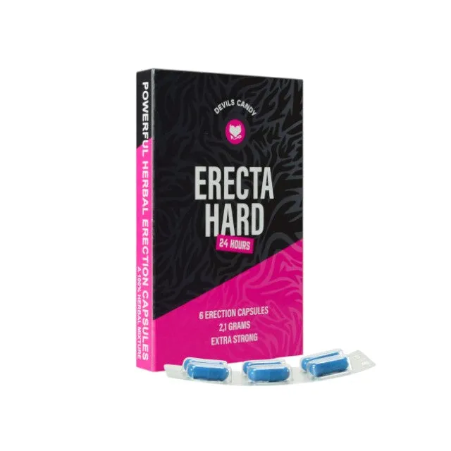 Capsule DEVIL'S CANDY Erecta Hard. pentru erecții puternice și de durată. cu maca și ginseng coreean. 6 buc