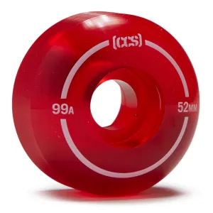 CCS Clear 99a Skateboard Wheels - Red - 52mm