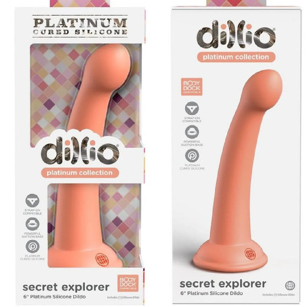 Dillio Platinum Secret Explorer 6 Inch Dildo - Peach