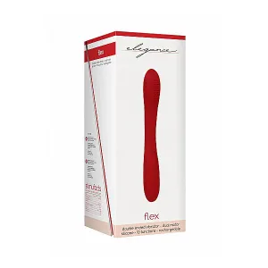 Elegance Ultimate Flexibility Flat Double-ended Rechargeable Vibrator - Red