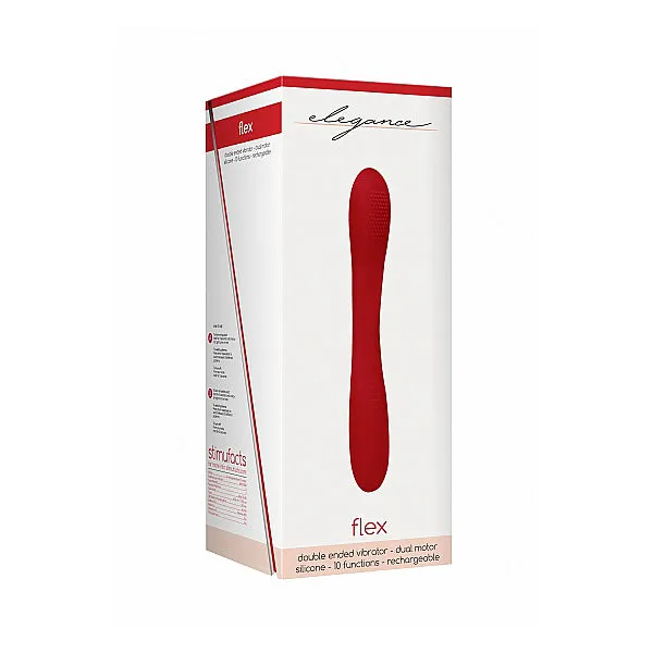 Elegance Ultimate Flexibility Flat Double-ended Rechargeable Vibrator - Red