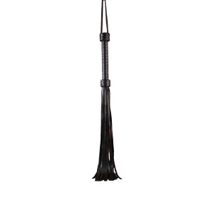 Eros Real Leather Flogger | Spanking Whip | BDSM | Fetish | Black