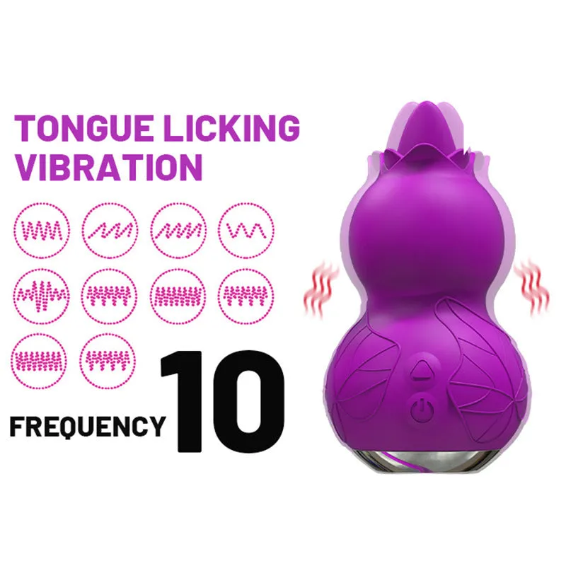 Fantasy Gourd Clit Stimulator - Tongue Licking Nipple Clitoral Vibrator Women Sex Toy