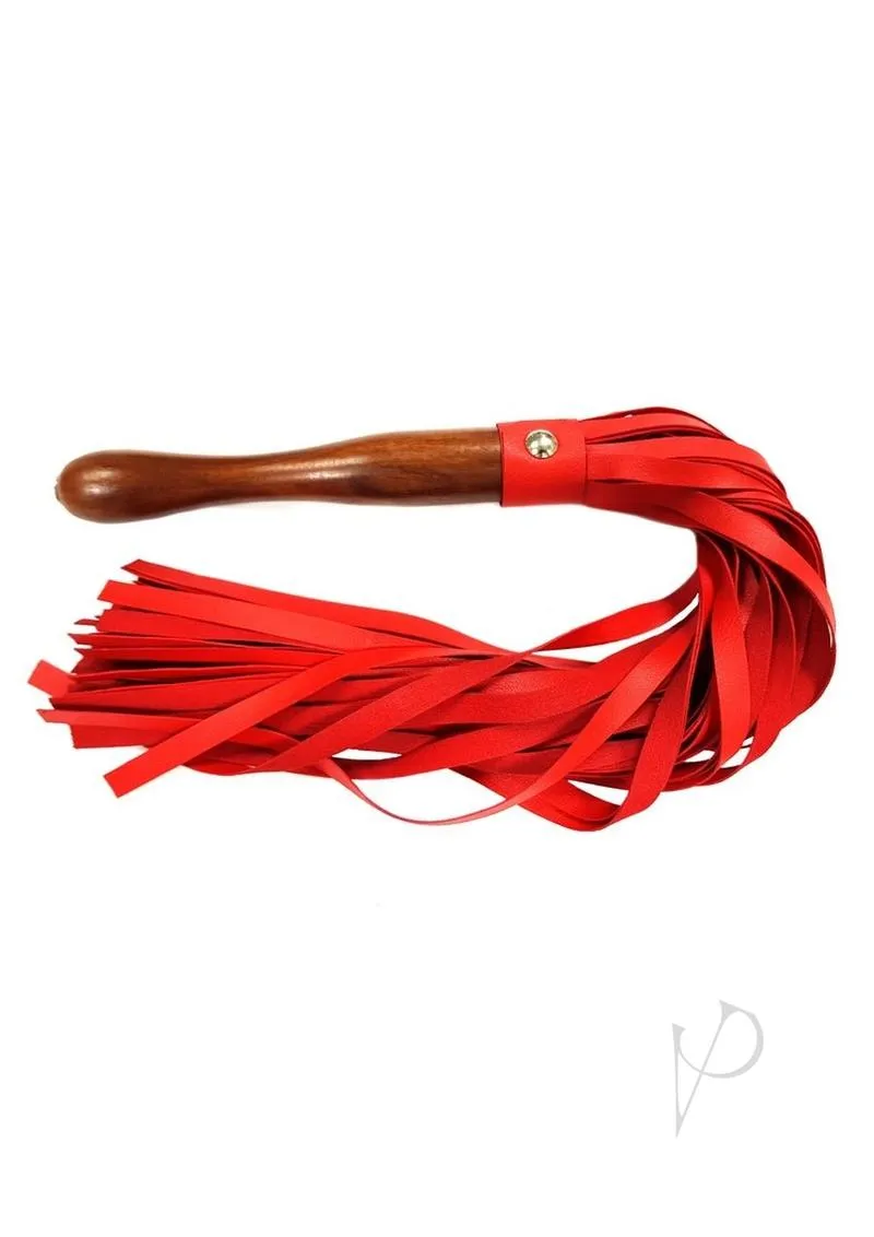 Fb Wooden Handle Flogger Vegan Red