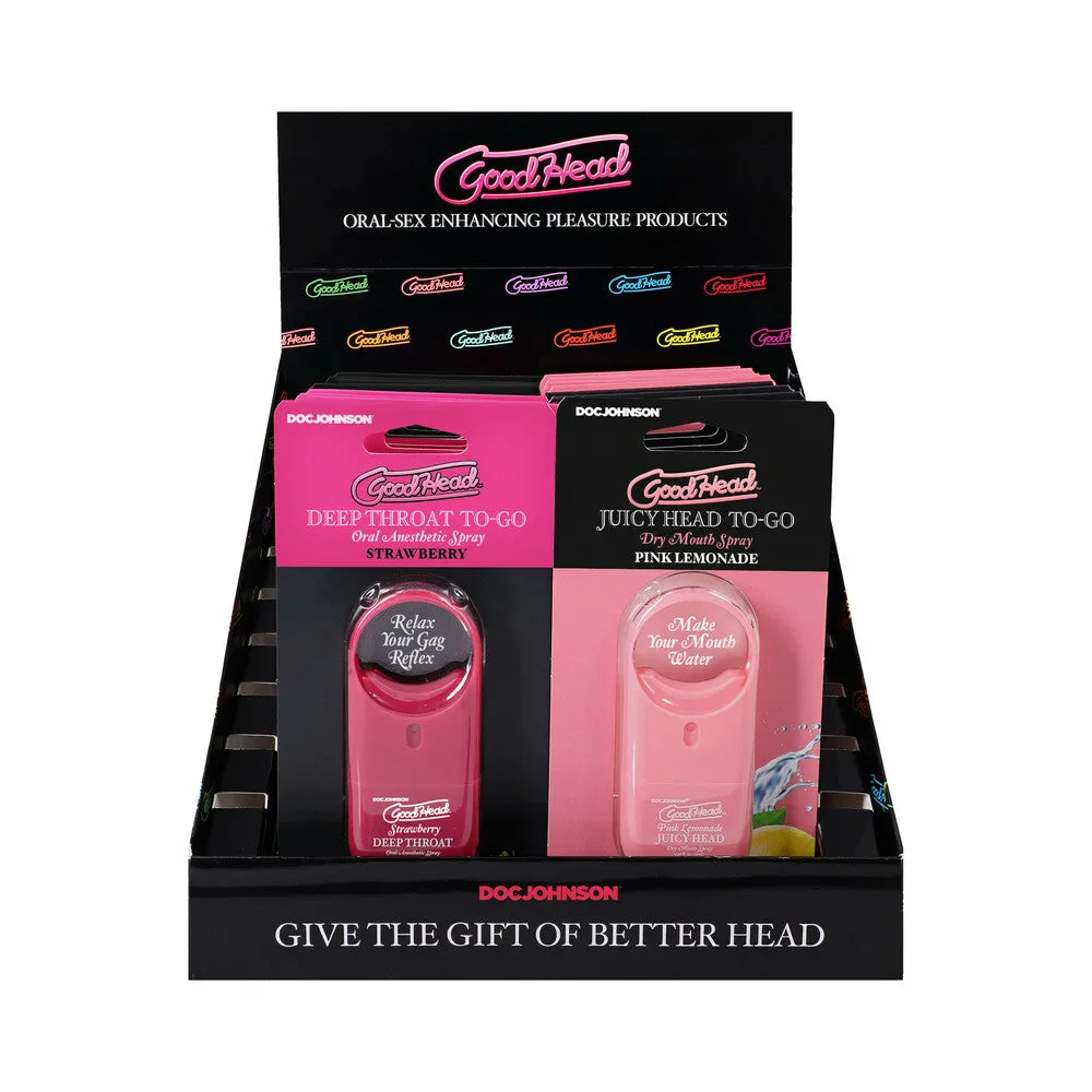 GoodHead Deep Throat & Juicy Head Spray To-Go Display 1