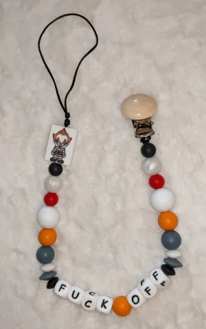 Halloween Fuck Off Silicone Teether Pacifier Clip