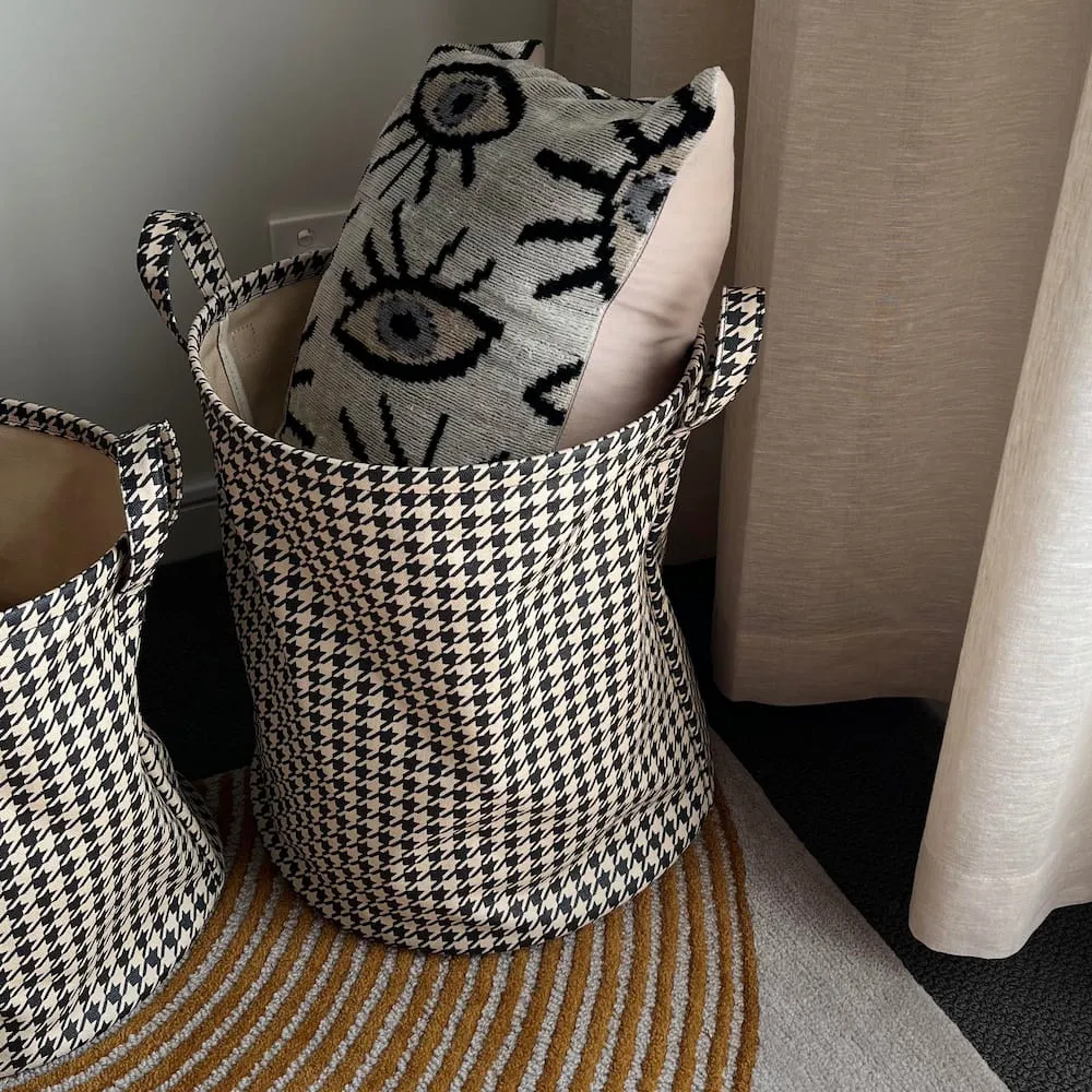 Handy Hampers Set -- Black Houndstooth