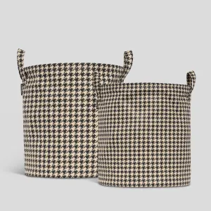 Handy Hampers Set -- Black Houndstooth