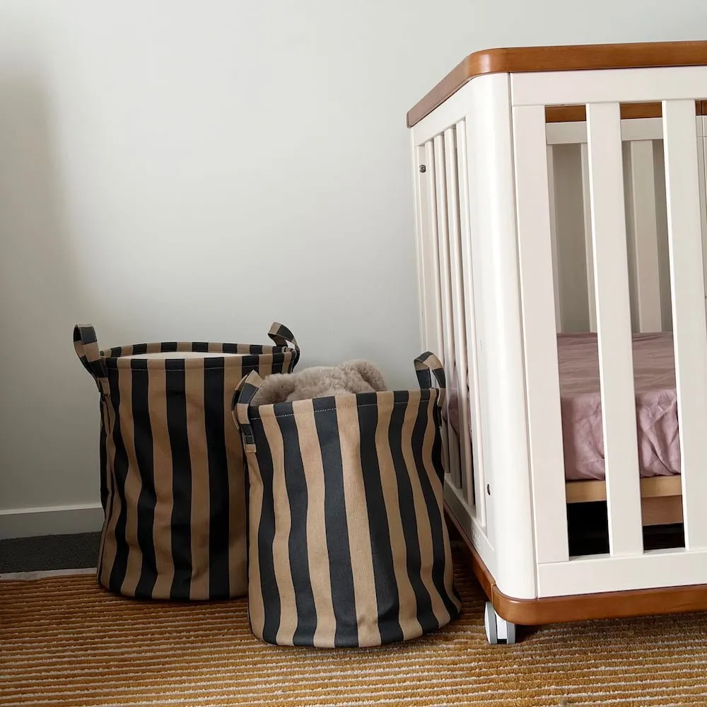 Handy Hampers Set -- Tan/Black Stripe