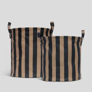 Handy Hampers Set -- Tan/Black Stripe