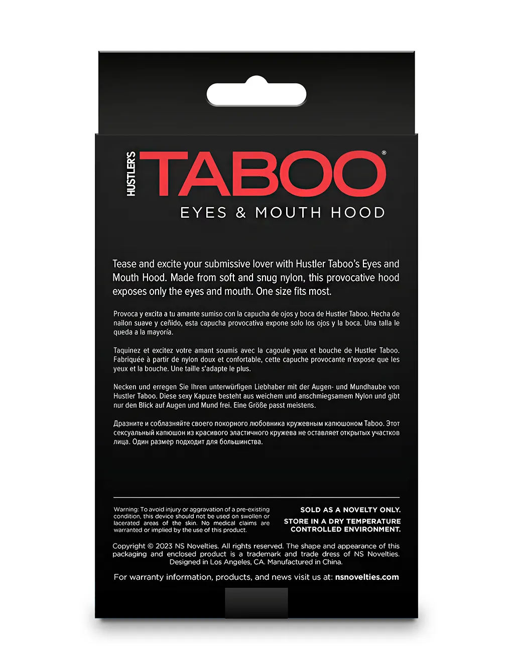 HUSTLER® Taboo Open Eyes & Mouth Hood