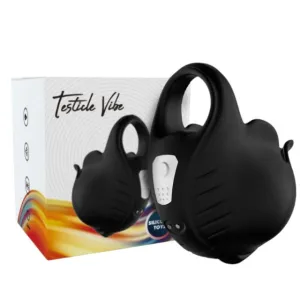Inel pentru penis ARMONY Cupping Vibrator Ring. cu stimulator pentru testicule. 9*9 functii de vibratie. negru