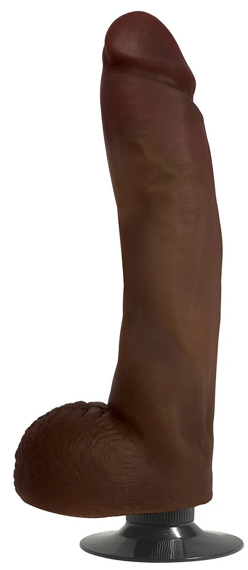 Jock 10 Vibrating Dildo With Balls Chocolate