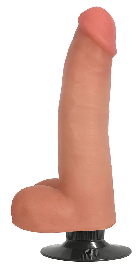 Jock 8 Vibrating Dildo With Balls Vanilla