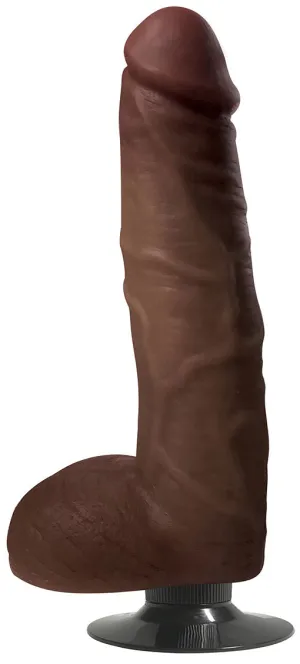 Jock 9 Vibrating Dildo With Balls Chocolate