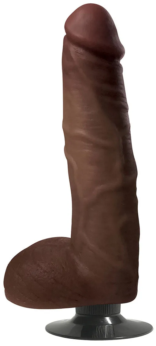 Jock 9 Vibrating Dildo With Balls Chocolate