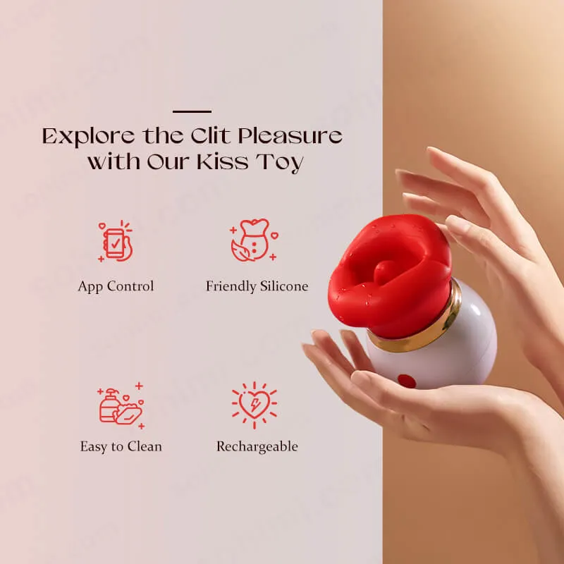 KISS|Rose Tongue Licking & Suction Clitoral Stimulator Sex Toys