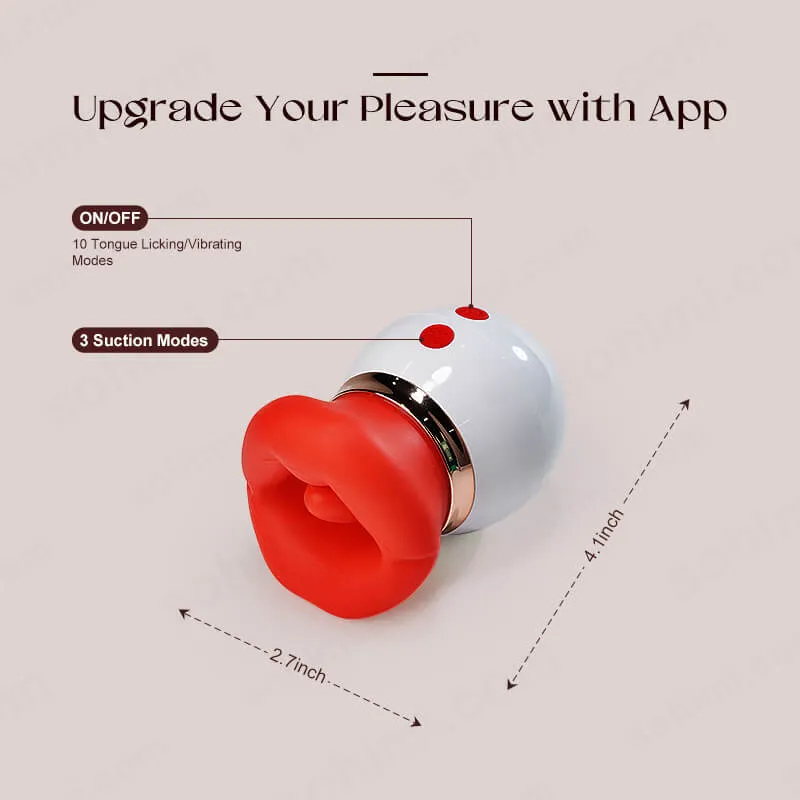 KISS|Rose Tongue Licking & Suction Clitoral Stimulator Sex Toys