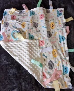 Kitty & Puppy Cuddle Sensory Security Blanket Toys
