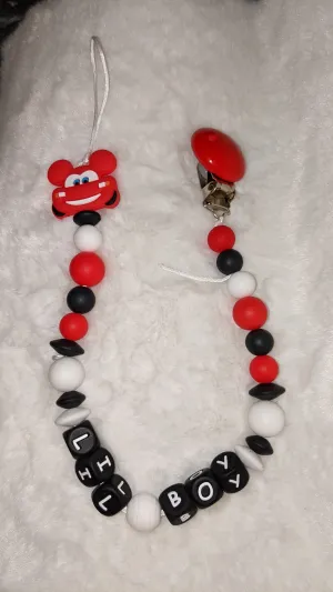 Lil Boy Car Silicone Teether Pacifier Clip