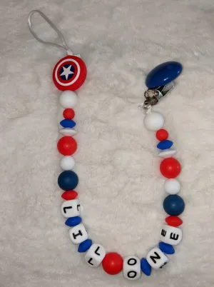 Lil One Hero Silicone Teether Pacifier Clip
