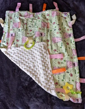 Little Piggy Cuddle Sensory Security Blanket Toys