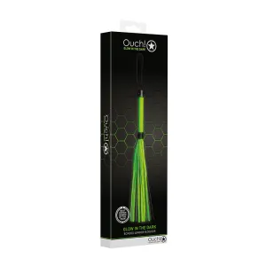 Ouch! Glow in the Dark Bonded Leather Flogger Neon Green