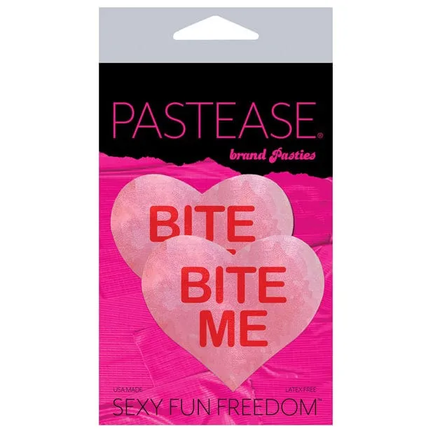 Pastease - Premium Bite Me Heart Pasties Nipple Covers O/S (Red/Pink)