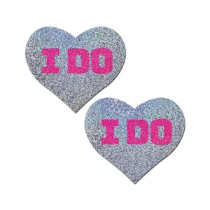 Pastease - Premium Bridal I Do Pasties Nipple Covers O/S (Silver)