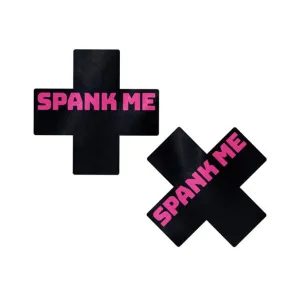 Pastease - Premium Spank Me Plus Pasties Nipple Covers O/S (Black/Pink)