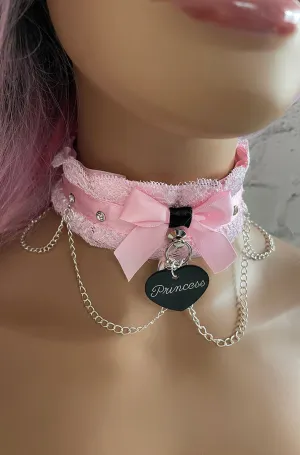 Pink Lace BDSM Collar
