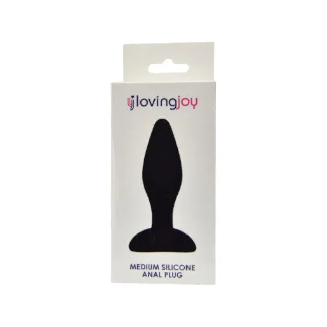 Plug anal LOVING JOY Medium Silicone. lungime inserabilă 9 cm. diametru 3.34 cm. culoare negru. mărime M